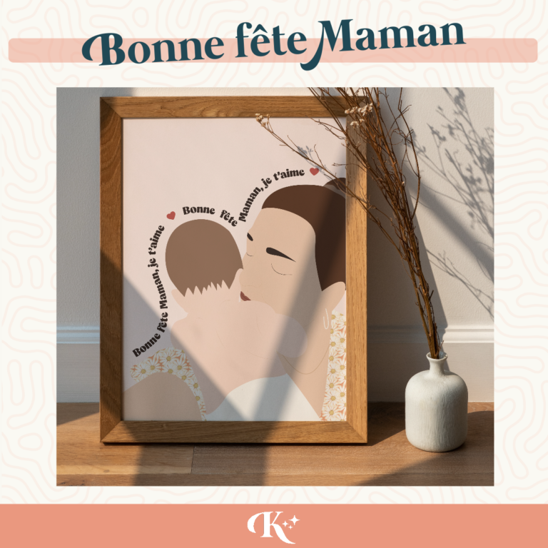 Kléo créa - illustration personnalisée - Bonne fête Maman
